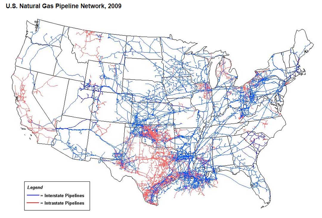 Map of US Pipeline Network