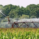 Irrigation system on a farm