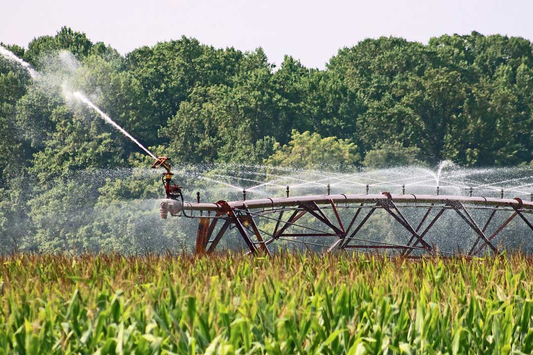 Irrigation system on a farm