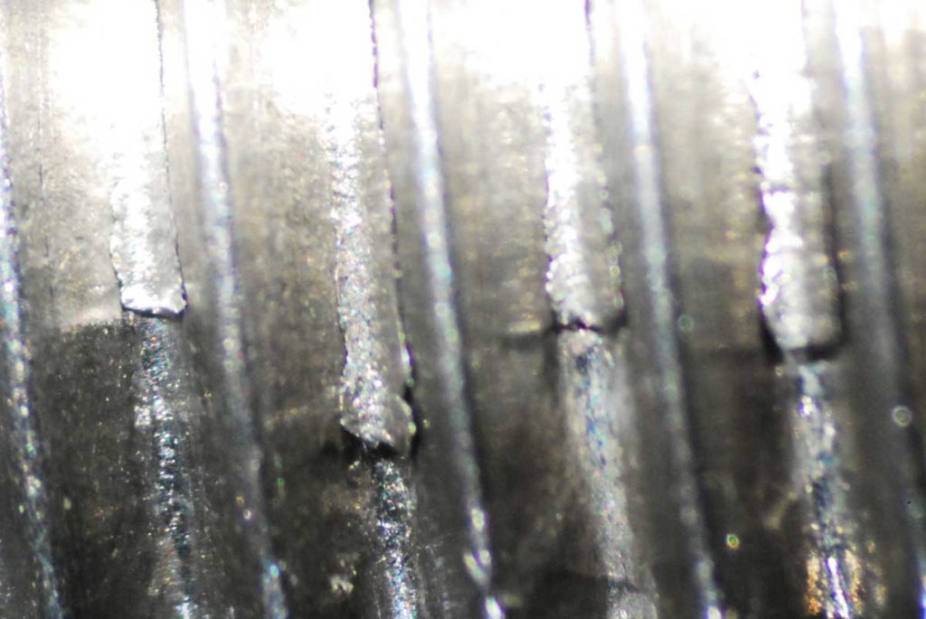 Failed threads on a bolt