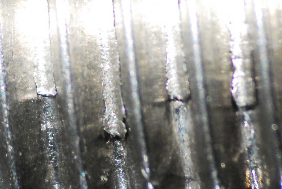 Failed threads on a bolt